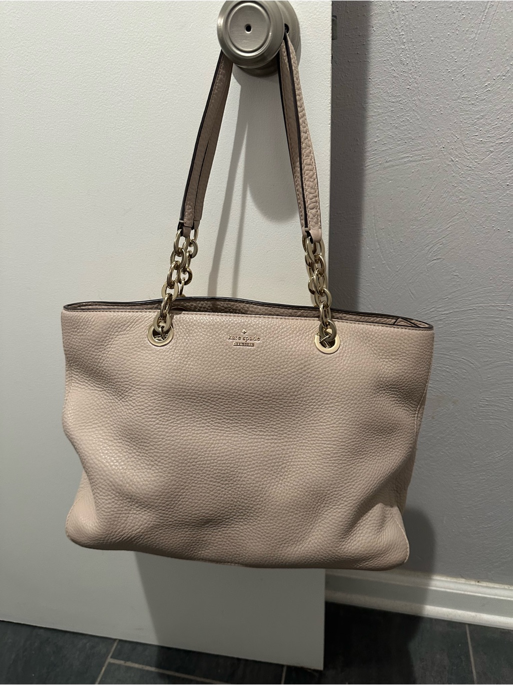 Kate Spade Cream Large Zip Shoulder Bag